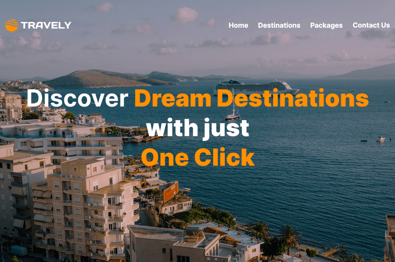 Thumbnail for Travel Site Homepage design